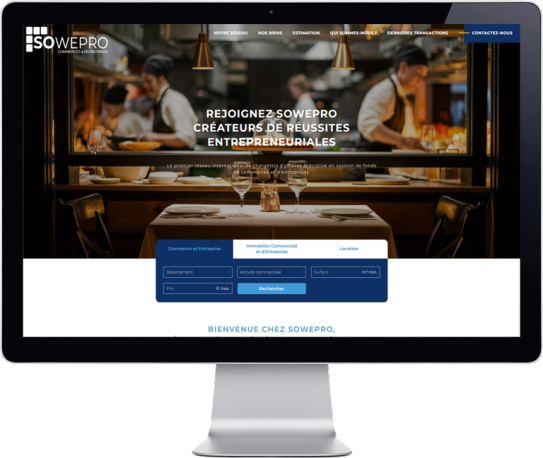 Réalisation de site template immobilier CAS - A Fond's Commerces