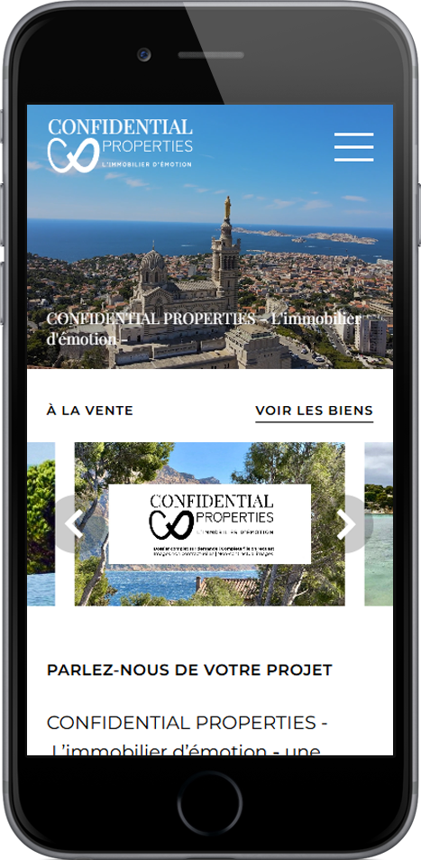 Réalisation de site internet immobilier Confidential Properties