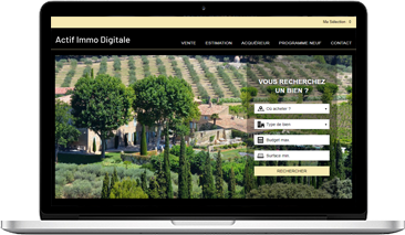 Réalisation de site template immobilier AT - Actif immo digitale 